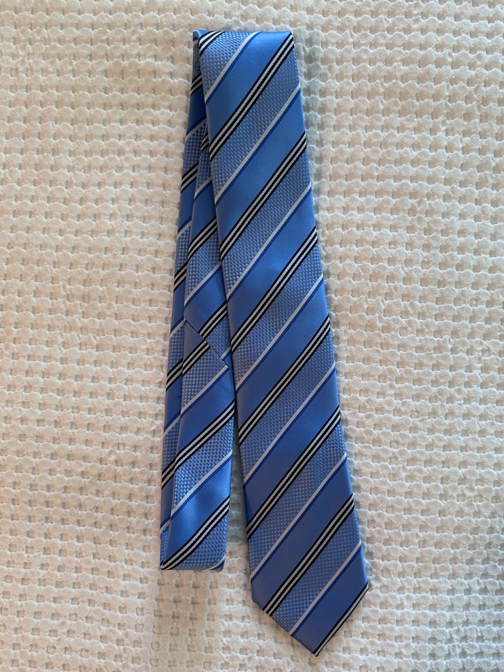 croft & barrow Light Blue and Navy Striped Men's Tie